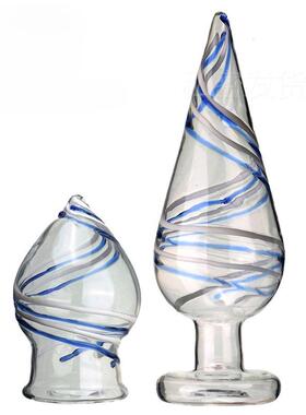A self-pleasuring toy made of glass for use inside the anus.