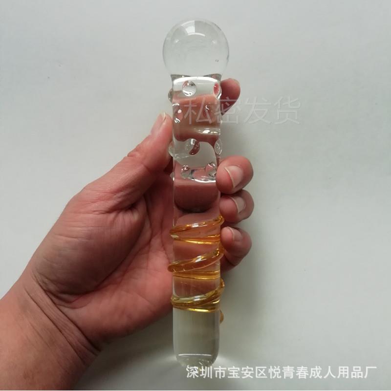 Glass-made femalemasturbation toy fake phallus adult product
