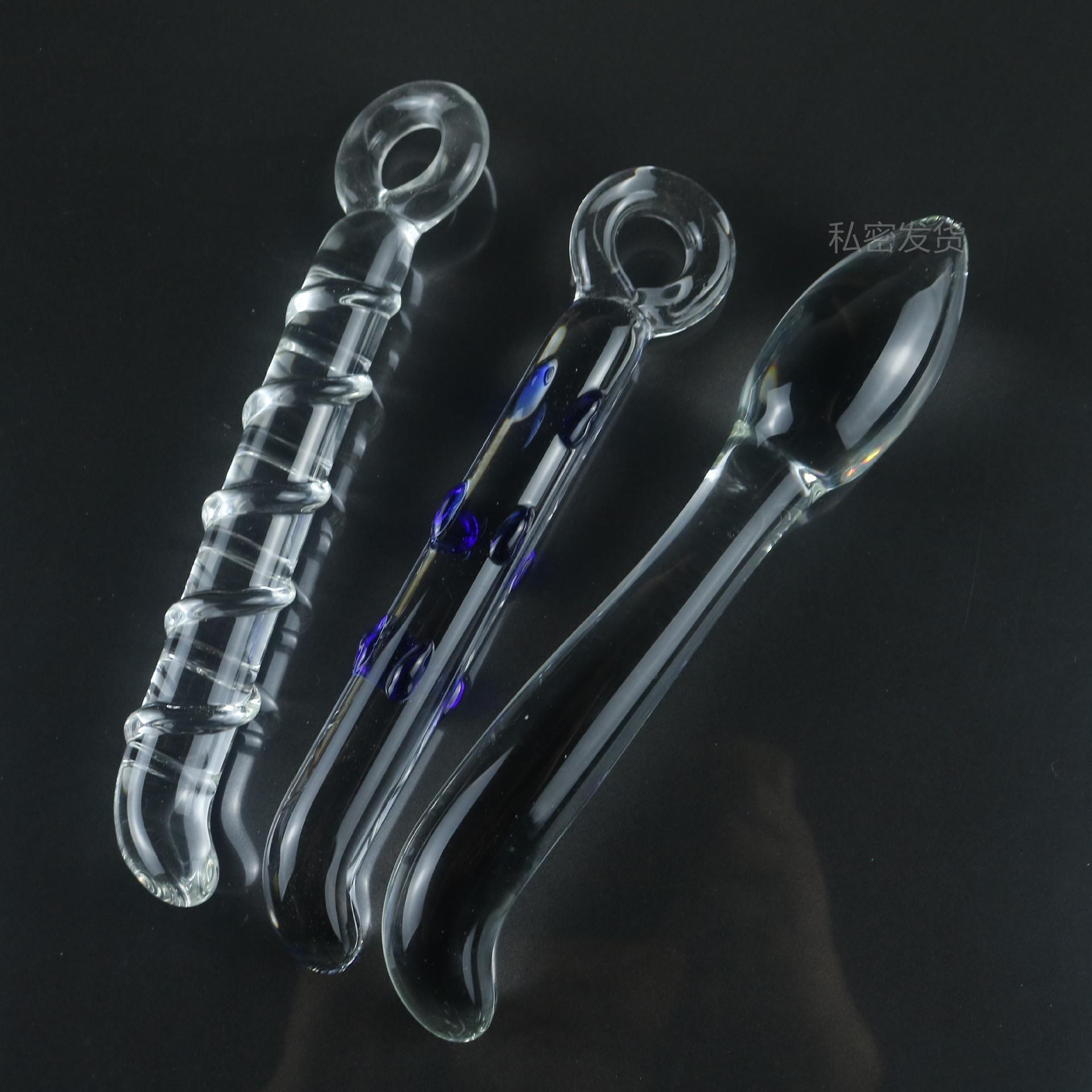 Glass-made femalemasturbation toy fake phallus adult product