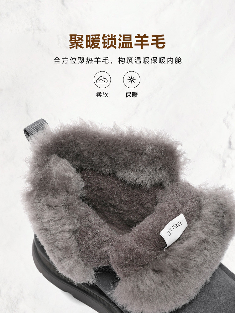 BELLE MENS SHOES WOOL SNOW BOOTS COTTON SHOES MENS WINTER VELVET WARM BOOTS MENS NEW SHOES 8DZ01DD3