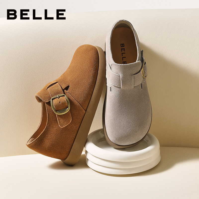 百丽复古厚底内增高勃肯鞋女秋季新款乐福休闲深口单鞋子B2849CM5,女鞋,勃肯鞋/软木鞋,淘宝优惠券,粉丝福利购,淘宝优惠卷