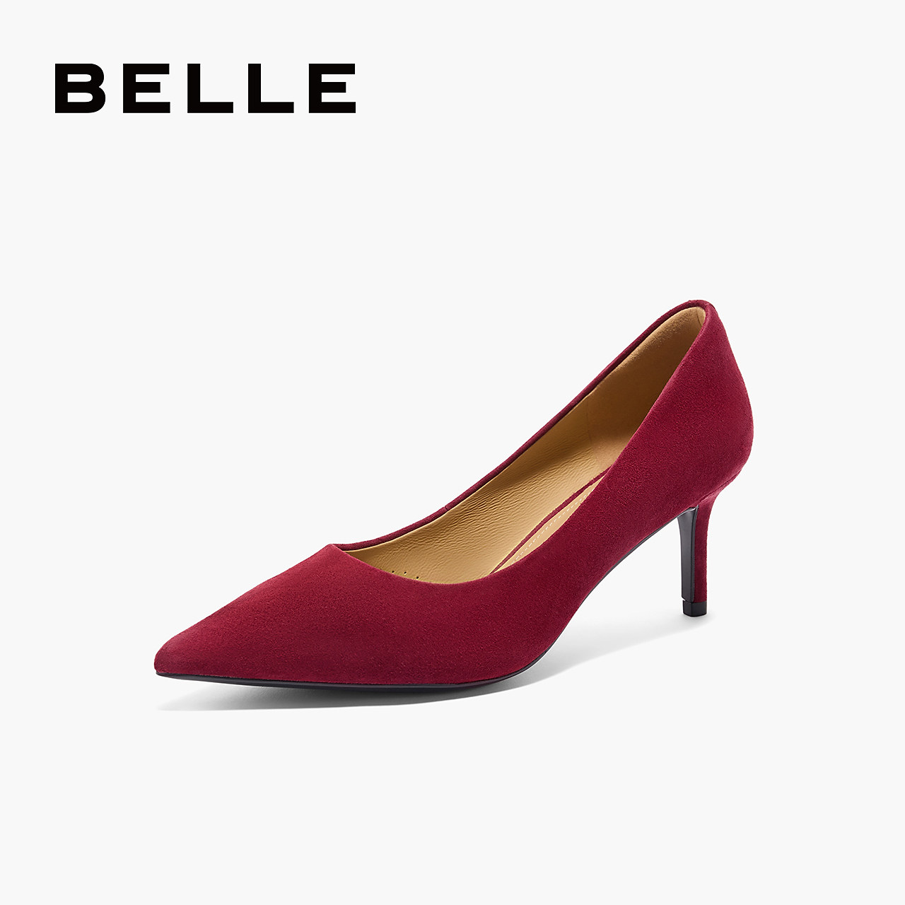 百丽女鞋子尖头羊皮细高跟鞋结婚鞋新款上班穿浅口单鞋A5T1DCQ4,女鞋,浅口单鞋,淘宝优惠券,粉丝福利购,淘宝优惠卷