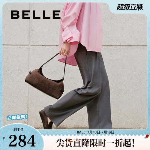 百丽包包女秋季新款商场高级质感通勤单肩斜挎托特包9901GCX5