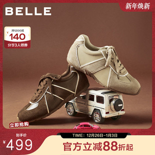 运动休闲鞋 女2026新款 子E9X1DAM6 复古阿甘德训鞋 百丽薄底赛车鞋