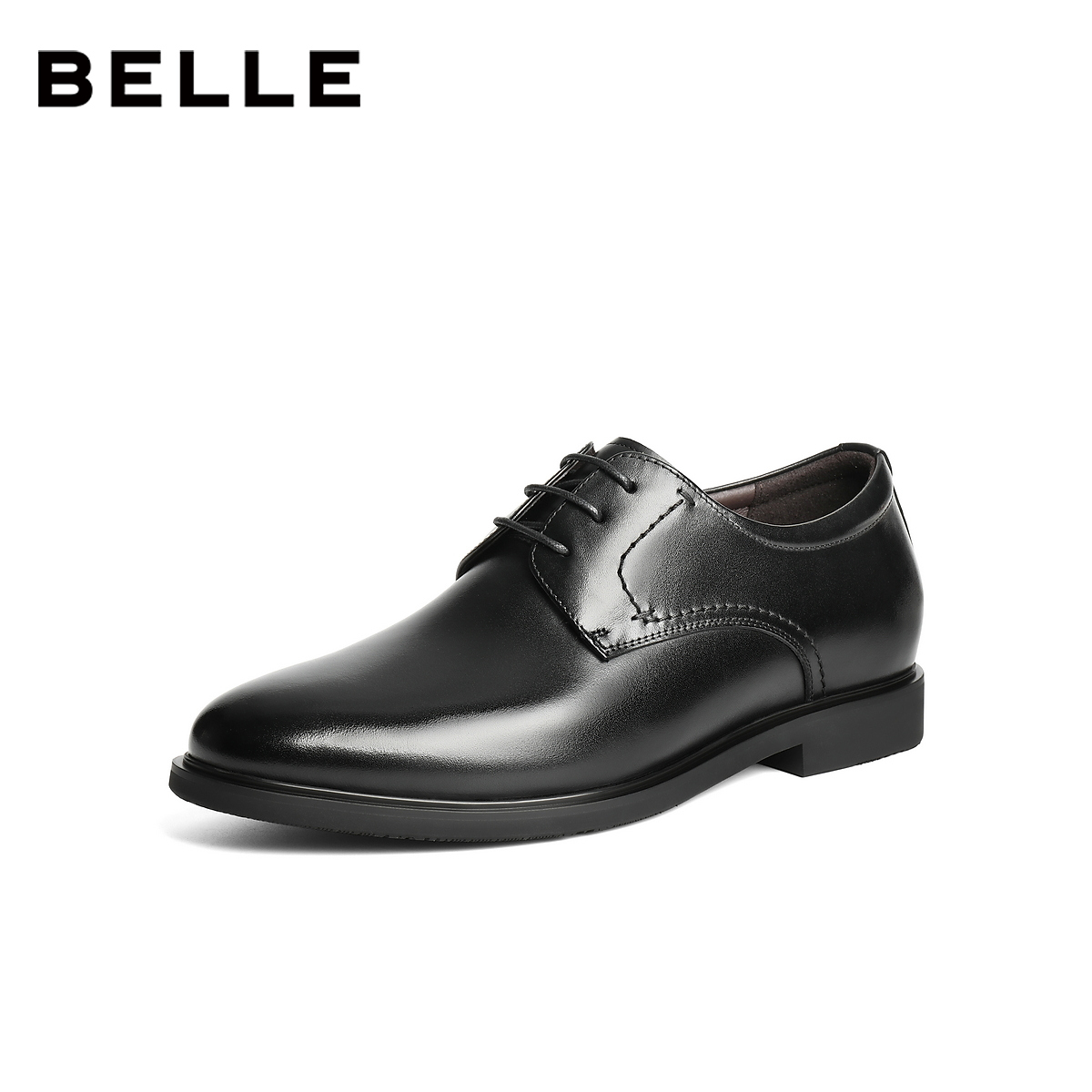 百丽内增高商务皮鞋男士牛皮革通勤正装皮鞋新郎结婚鞋子A2314DM4