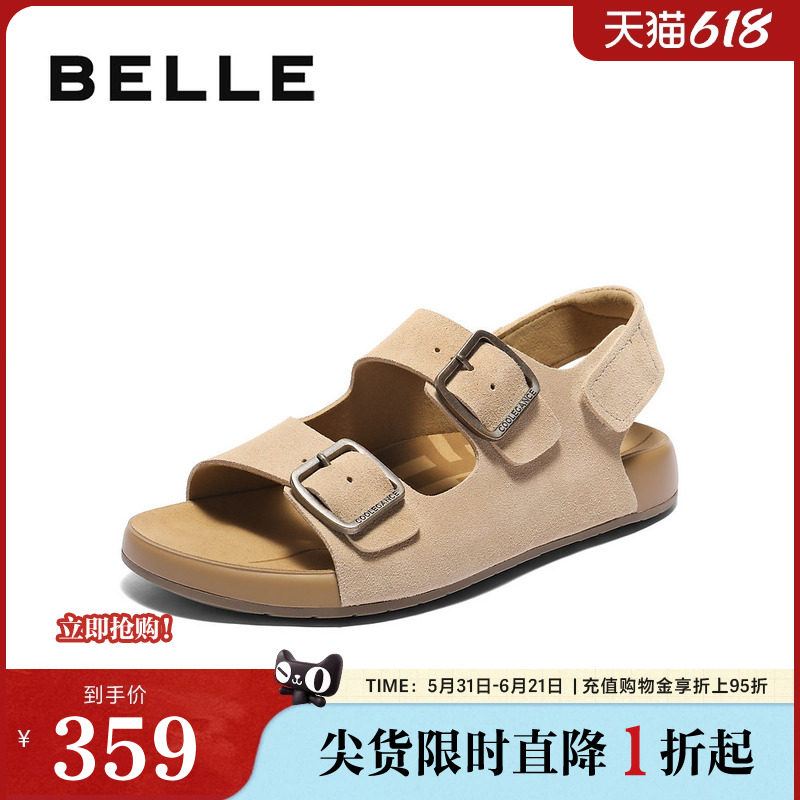 百丽男鞋QQ吐司1代升级版勃肯凉夏季新款户外沙滩凉鞋A2018BL5