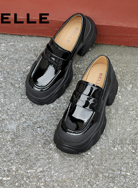 百丽女鞋子厚底乐福鞋新款真皮深口单鞋英伦风复古乐福鞋B5C1DCA4