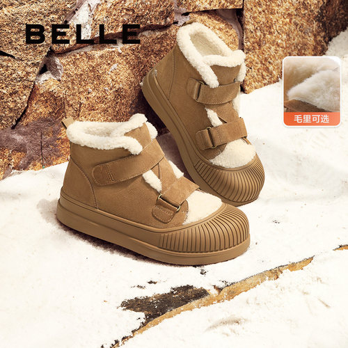 百丽厚底雪地靴女2024冬