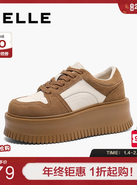 百丽女鞋子百搭休闲鞋女春季新款复古单鞋黑色运动鞋B2355AM5