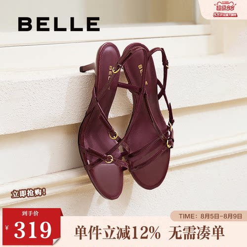 婚鞋百丽高跟女鞋凉鞋法式新款