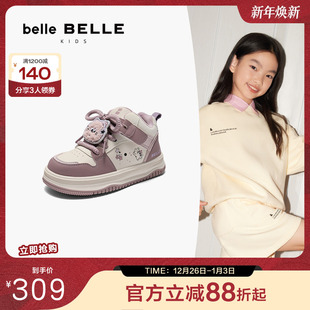 撞色百搭板鞋 2025冬新商场同款 L2009D95 童鞋 百丽卡通印花高帮板鞋