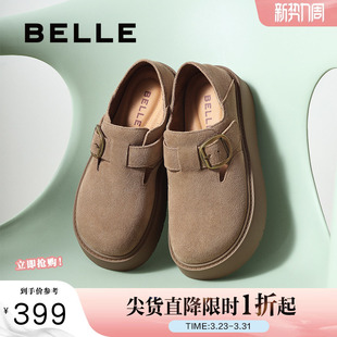 可两穿厚底鞋 女春新商场同款 子D7K1DAM5预 雪顶咖啡勃肯鞋 百丽女鞋