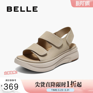 子休闲凉鞋 妈妈软底凉鞋 女夏季 厚底勃肯鞋 子D9J2DBL5 新款 百丽女鞋