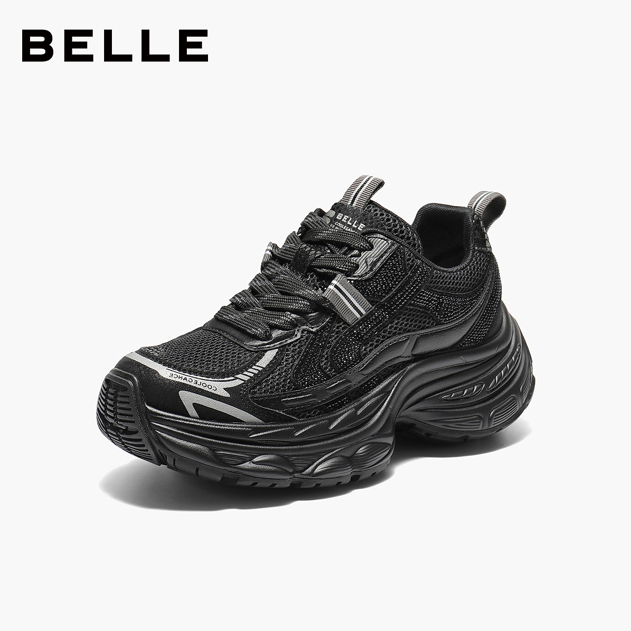 百丽女鞋厚底银灰色老爹鞋新款网面透气增高鞋运动休闲鞋B2801CM5,女鞋,老爹鞋,淘宝优惠券,粉丝福利购,淘宝优惠卷