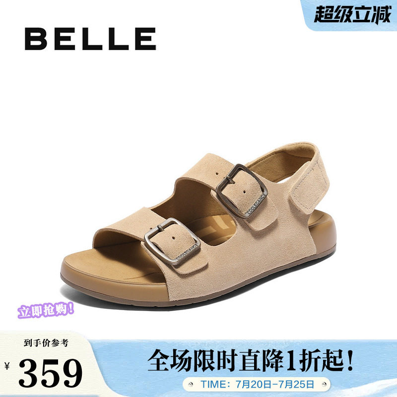 百丽男鞋QQ吐司1代升级版勃肯凉夏季新款户外沙滩凉鞋A2018BL5
