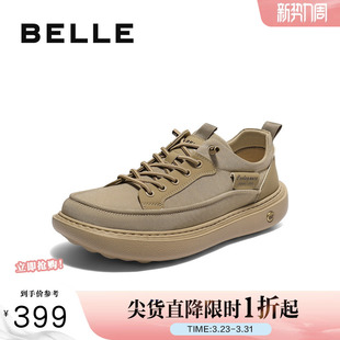 一脚蹬休闲布鞋 厚底增高鞋 男秋季 商场同款 子8SW11CM5 新款 百丽男鞋