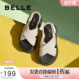 厚底增高舒适休闲凉鞋 女夏新款 子B1850BL4预 休闲舒适凉鞋 百丽女鞋