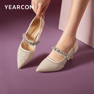 意尔康官方正品女鞋网纱凉鞋单鞋浅口时装鞋时尚百搭夏季