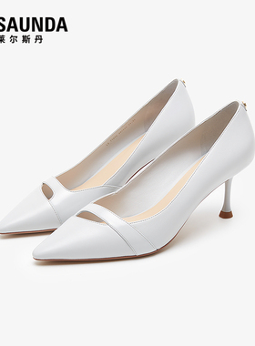 【达播专属】莱尔斯丹2024春商场同款镂空小方头女单鞋5M71014