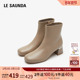 莱尔斯丹秋冬商场同款 优雅通勤方头拉链瘦瘦靴短靴女鞋 5T57504