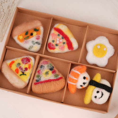 羊毛毡成品披萨三明治装饰冰箱贴