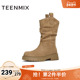 天美意复古西部靴骑士靴女户外堆堆靴厚底短靴冬新款 CQ963DS4