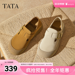 2025年秋时尚 一脚蹬鞋 单鞋 新款 子4TR01CM5 百搭勃肯鞋 TATA他她女鞋