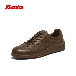 羊皮通勤百搭软底运动鞋 商场新款 EYR31CM5 男2025秋季 Bata休闲鞋
