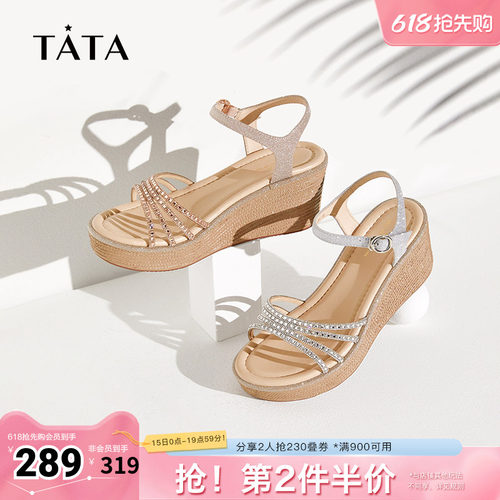 Tata他她绝美坡跟凉鞋女