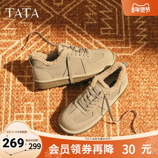 TATA他她棉鞋2025冬季运动鞋百搭休闲系带保暖加厚男鞋QHL01DM5
