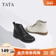 TATA他她休闲马丁靴女靴真皮简约平底短靴子奥莱秋冬新款 7BJ48DD4