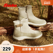牛剖皮厚底休闲时尚 Bata休闲靴女冬季 新款 户外短靴AWT44DD4