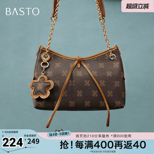 百思图秋冬季 商场同款 手提包时尚 复古单肩斜挎包女TY051DX5 新款