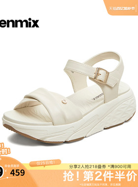 天美意2026夏新款商场同款简约一字带休闲百搭女凉鞋CRD18BL6