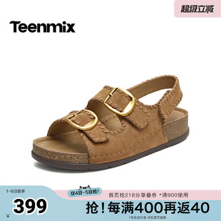 天美意2026夏新款 凉鞋 复古百搭度假女勃肯鞋 CGL05BT6 商场同款