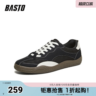 百思图2026春季新款德训鞋时尚复古休闲运动男鞋25200AM6