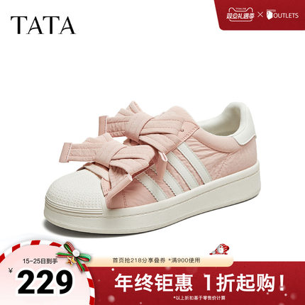 TATA他她休闲蝴蝶结板鞋女鞋甜美运动小白鞋2025秋季新款CL301BM5