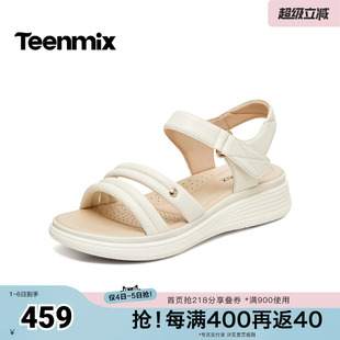 舒适露趾日常外穿女休闲凉鞋 BK972BL6 商场同款 天美意2026夏新款