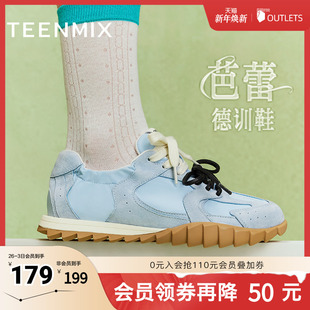 子新款 女休闲运动鞋 KG020BM4 板鞋 天美意复古厚底阿甘德训鞋