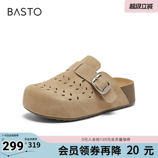 百思图2026夏季 简约时尚 复古休闲女凉鞋 D5006BH6 新款