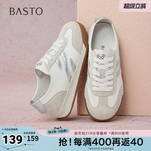 复古潮流女休闲鞋 百思图春夏秋季 D3307CM5 时尚 德训鞋 新款 商场同款