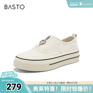 百思图2026夏季新款帆布鞋时尚简约户外休闲运动女鞋D5059BM6