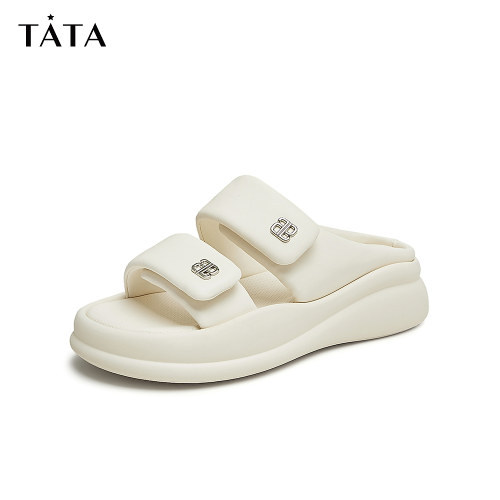 Tata他她厚底拖鞋女外穿