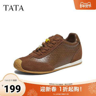 TATA他她女鞋2025秋时尚阿甘鞋休闲百搭运动鞋新款德训鞋CJP01CM5