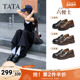 六便士黑色小皮鞋 休闲乐福鞋 女新款 TATA他她女鞋 百搭单鞋 ETV01CA5