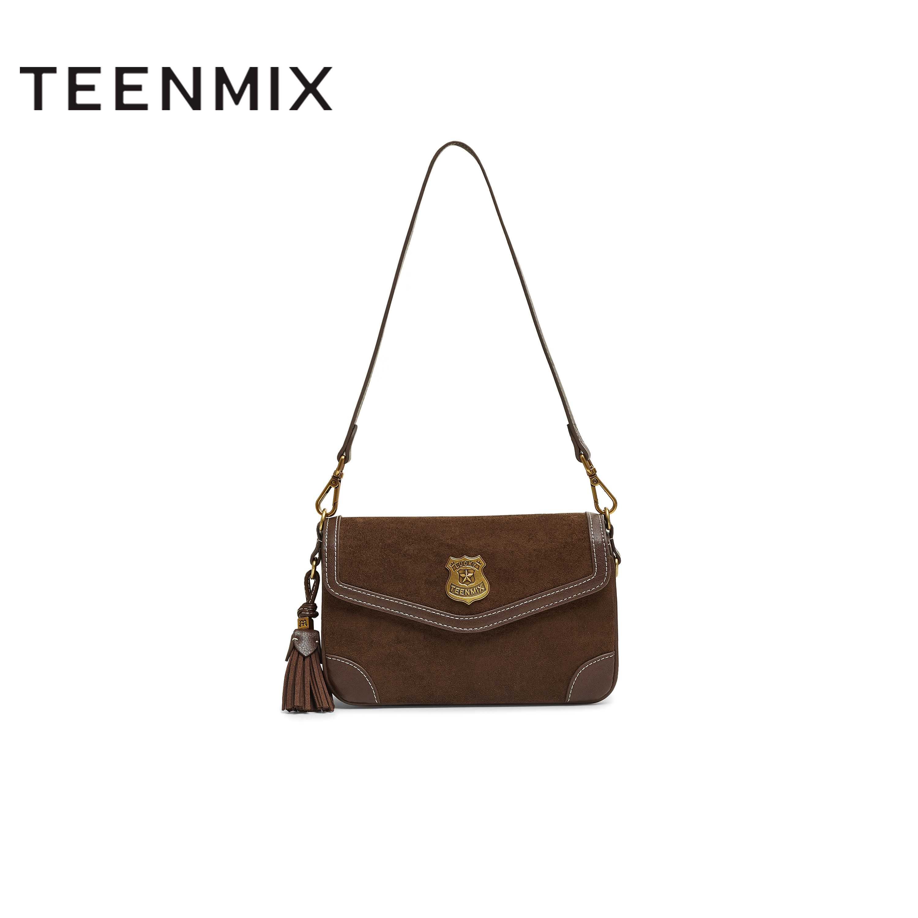 天美意2025冬新款商场同款斜挎包纯色百搭复古女单肩包X3201DX5,箱包皮具/热销女包/男包,通用款女包,淘宝优惠券,粉丝福利购,淘宝优惠卷