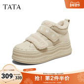 休闲雪地靴棉鞋 TATA他她女鞋 2025冬高帮加绒厚底板鞋 子CT910DD5