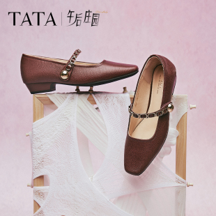 玛丽珍鞋 2025年商场同款 TATA他她女鞋 YRU01AQ5 双11预售
