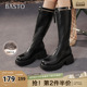骑士靴时尚 商场同款 街头潮流女长靴F1711DG5 新款 百思图2025冬季