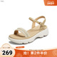 他她2025秋商场同款 百搭时尚 休闲女凉鞋 TATA 新款 URZ02BL5